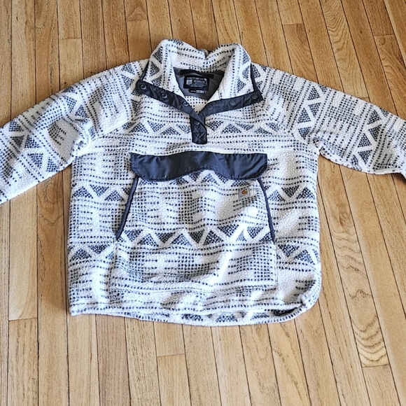 Carhartt Tops - CARHARTT! Womens thick fleece size large white and gray pattern